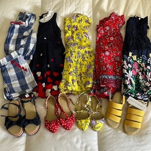 Janie and Jack Kids Matching Sets - Navy, Yellow, Red and size 9 shoes